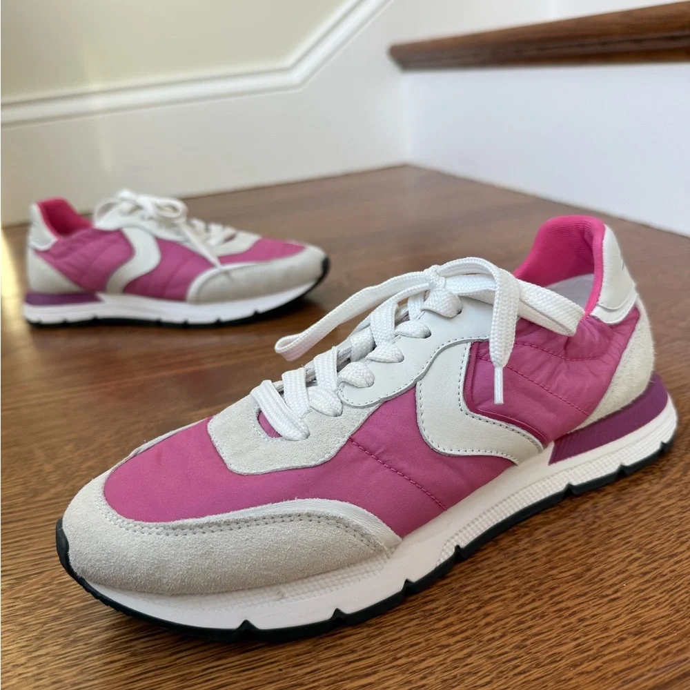 VOILE BLANCHE Storm Sneakers Pink Trainers Running Shoes Suede‎ Luxury 37